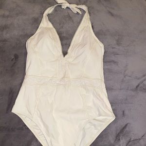 Off white One Piece Bathing Suit
